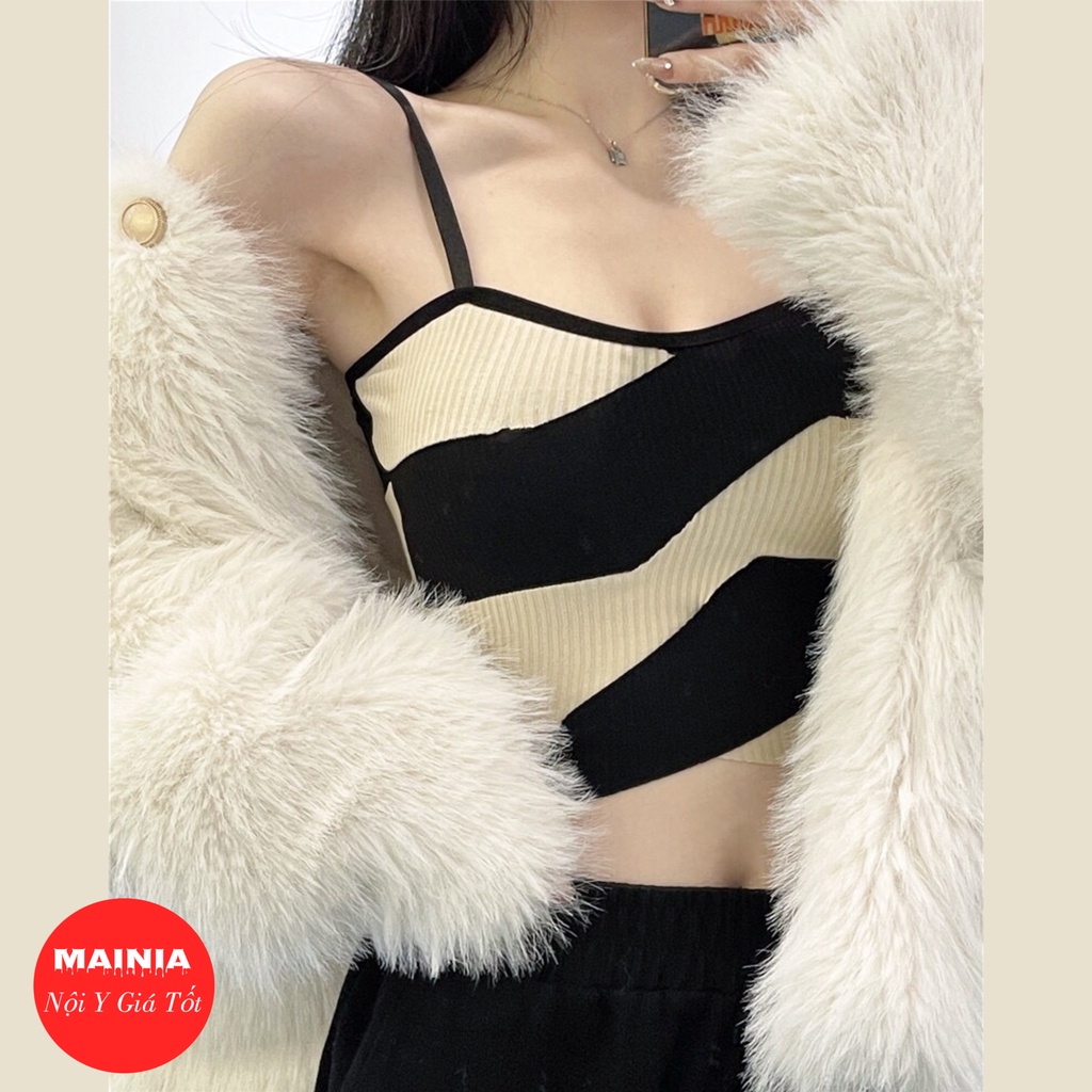 Áo Bra 2 Dây Cotton Gân Tăm Siêu Hot Thời Trang Áo Croptop Cotton Thấm Hút Co Giãn Mainia Shop