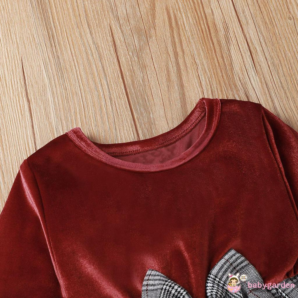 Đầm Công Chúa Tay Dài Cổ Tròn Cho Bé Gái