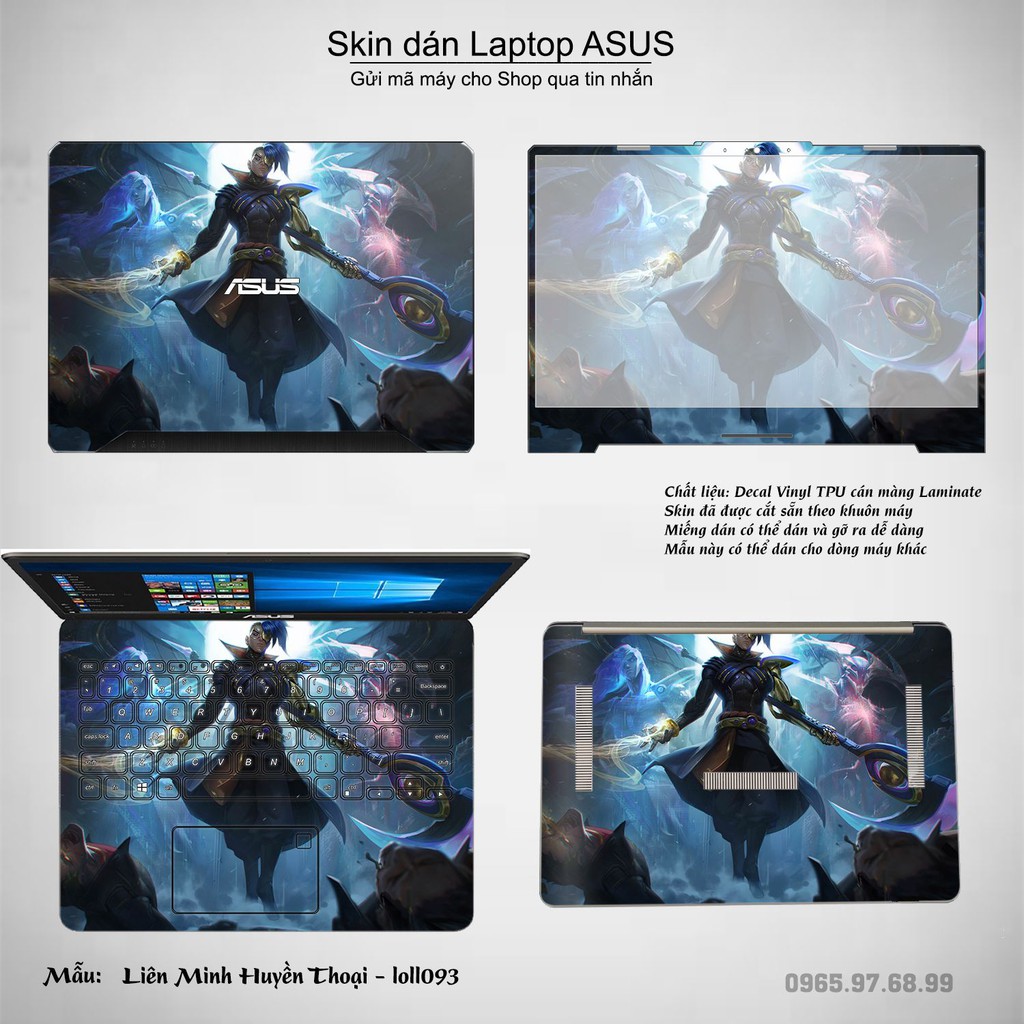 Skin dán Laptop Asus in hình Liên Minh Huyền Thoại nhiều mẫu 13 (inbox mã máy cho Shop)