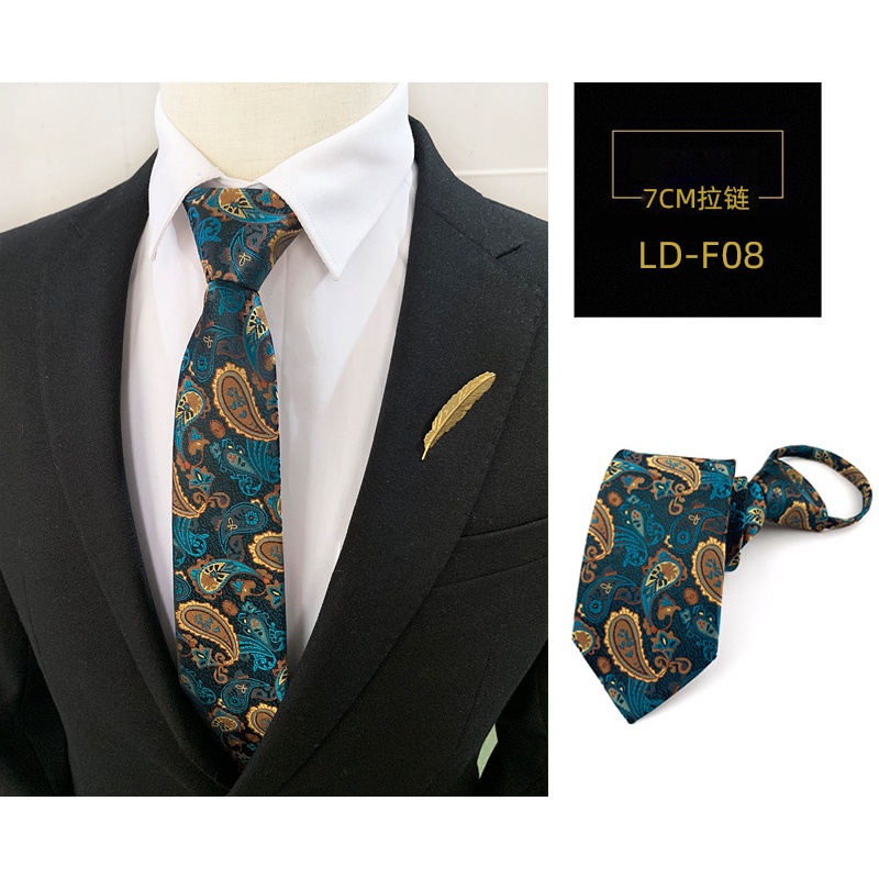 Cà Vạt Nam Bản Rộng 7cm Có Khóa Kéo 24h