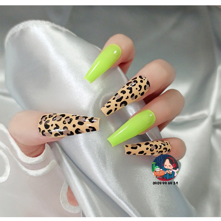 Móng Giả - Nail Siêu Dài [Đóng Hộp 24 Chiếc Đủ Size - Sẵn Keo Và Dụng Cụ] DaBáoVàng Bóng 1365
