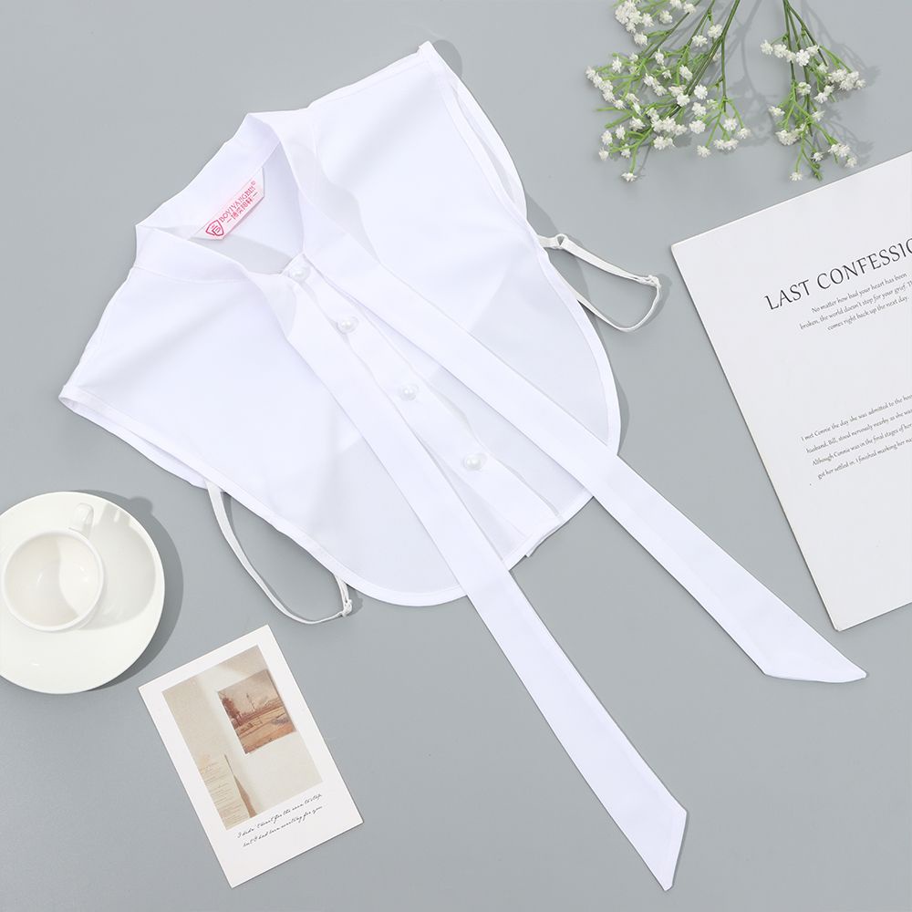 Cổ áo sơ mi giả bằng cotton phối ren phong cách cổ điển hợp thời trang cho nam và nữ