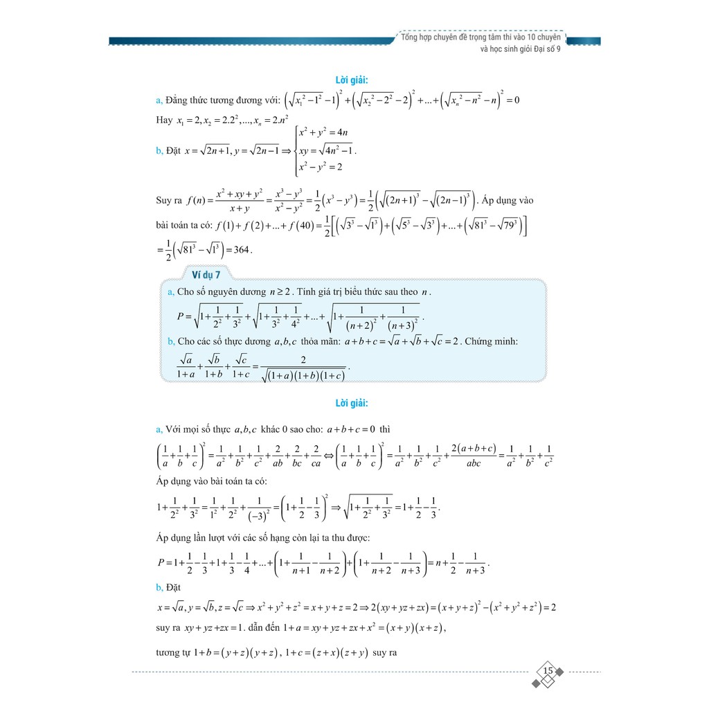 Sách - Tổng hợp chuyên đề trọng tâm thi vào 10 chuyên và học sinh giỏi - Đại số 9