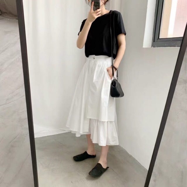 CV9_Chân Váy dài thun lưng cao ulzzang hàn quốc