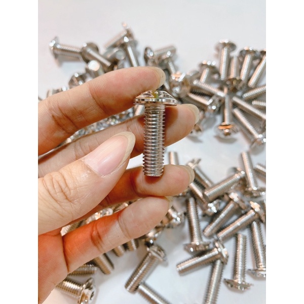 Ốc đĩa trước 8li25 Salaya inox 304 không gỉ, gắn thông dụng xe Honda & Yamaha