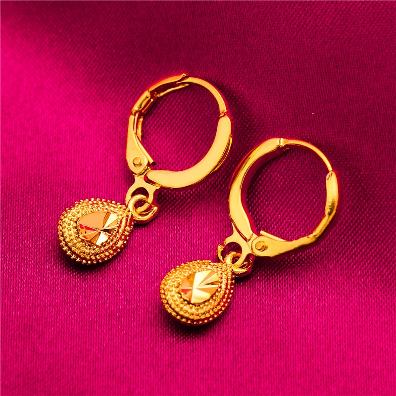 Hoa Tai Mạ Vàng 24K Hình Hoa Phong Cách Mới