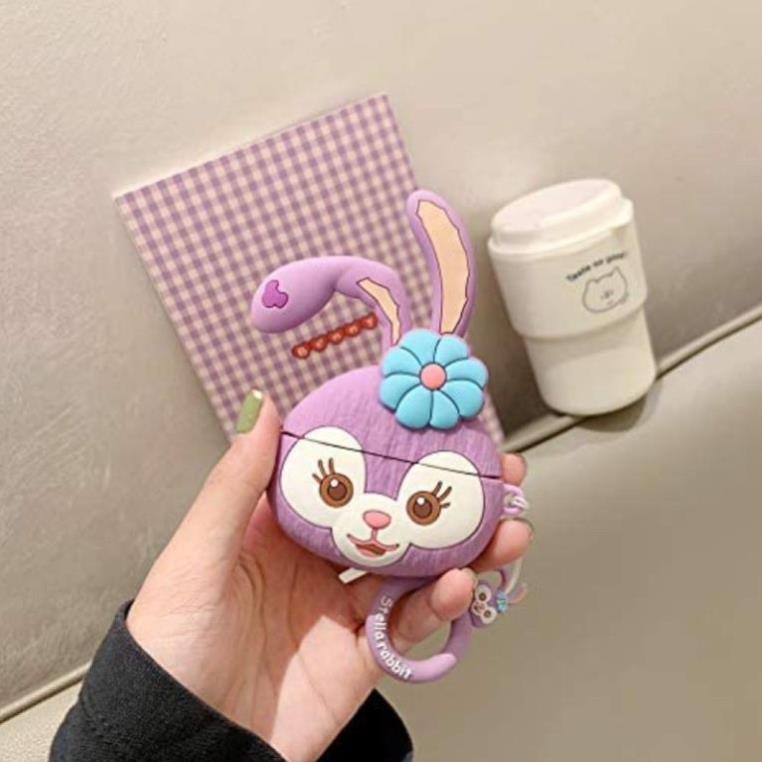 ☘️Tặng kèm dây đeo☘️Case Airpod 1 2 ...Vỏ bao bọc Stella Rabbit đựng tai nghe không dây Thỏ tím cute airpods silicon