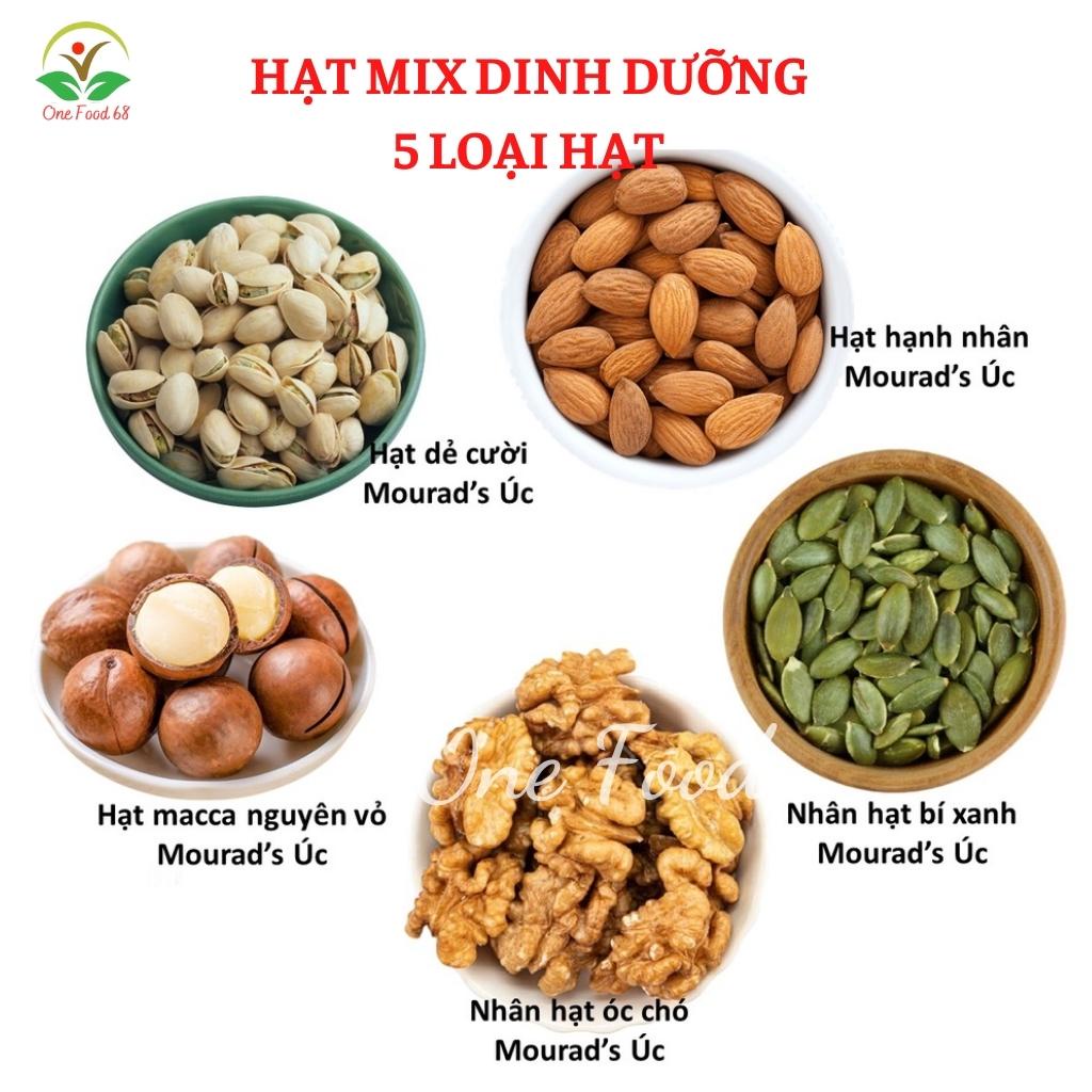 Hạt Dinh Dưỡng Mix Hạt Granola Siêu Hạt Ăn Kiêng Ngũ Cốc Granola Giảm Cân Dinh Dưỡng Onefood68 Có Macca,Óc Chó,Hạnh Nhân