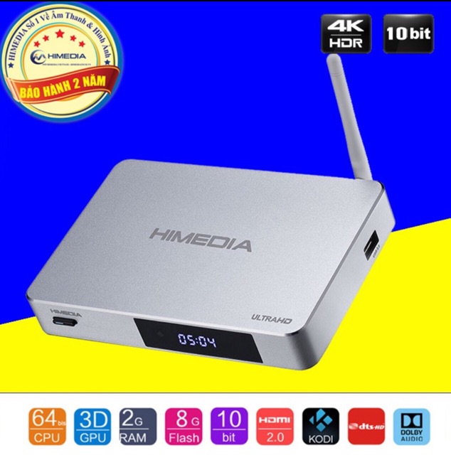 Đầu Android  Box TV Himedia 4K Q5 Pro Ram 2GB Bao hành chinh hãng den tháng 12/2022