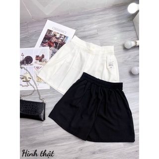 Quần short xếp ly eo lưng thun chất tuyết mưa mềm mịn, dày dặn