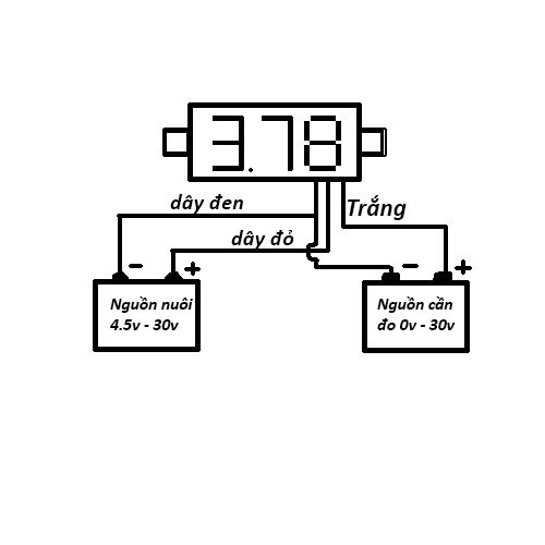 Volt kế đo điện áp 0-30v 3 dây 0.36inch - Vôn kế
