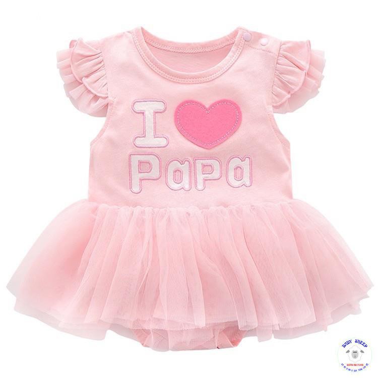 Body váy I love mama / I love papa cho bé gái - hàng Quảng Châu cao cấp