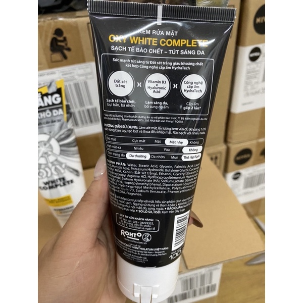 OXY White Complete - Kem rửa mặt tút sáng từ đất sét trắng 100g