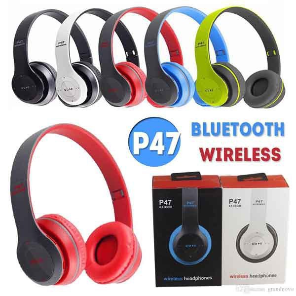 Tai nghe chụp tai cao cấp có khe thẻ nhớ Bluetooth P47  - HÀNG NHẬP KHẨU
