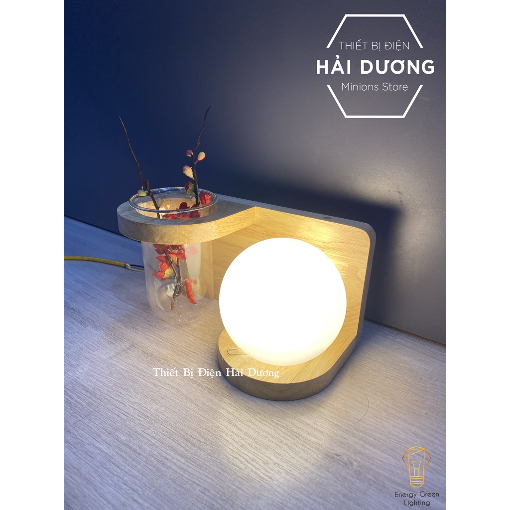 Đèn Tường Kệ Gỗ Chao Thủy Tinh Hiện Đại DT-2714 - Trang Trí Căn Phòng - Energy Green Lighting - Đã Bao Gồm Bóng Led