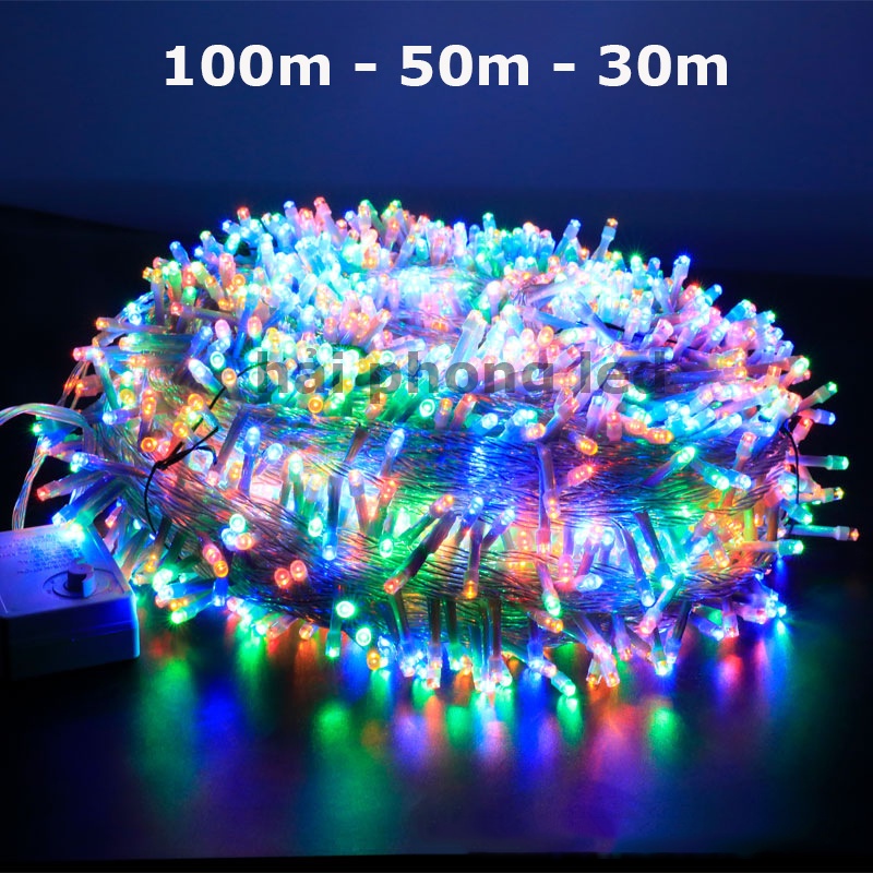 Dây đèn led 30m trang trí nhà cửa cây cảnh Dây đèn led trang trí quất đào Đèn led 30m trang trí Tết