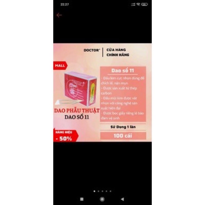 Dao doctor 11  hộp 100 chiếc
