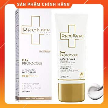 DermEden Kem chống lão hóa & làm mờ đốm nâu ban ngày Anti Age Day Cream Dry Skin SPF50+ 50ml