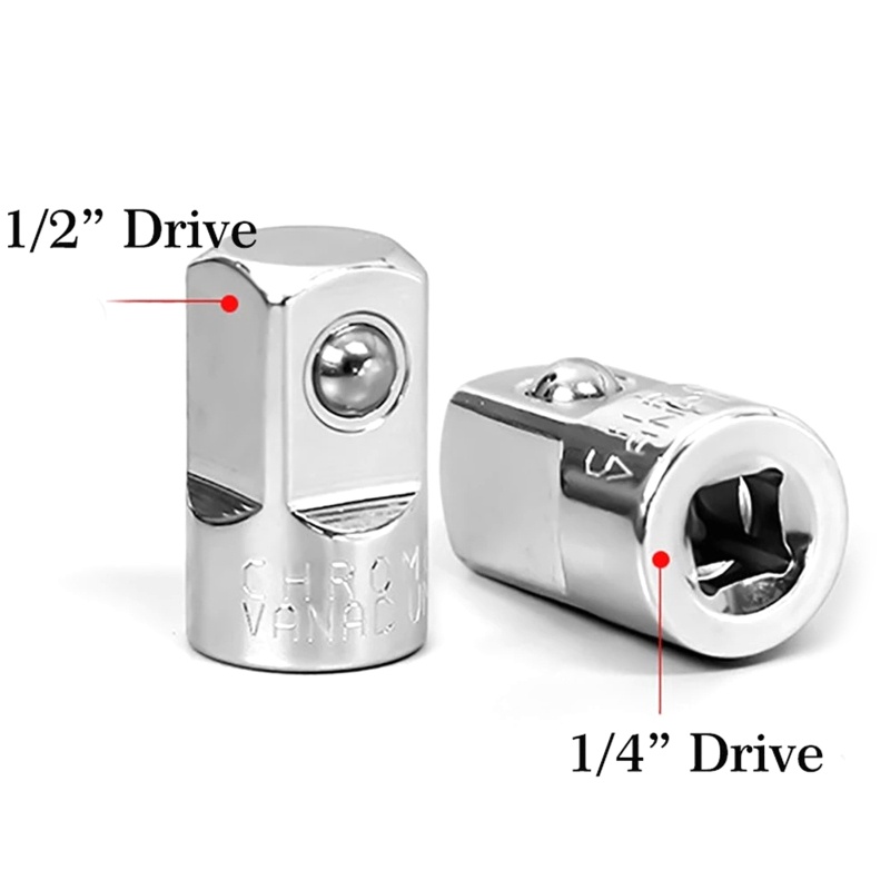 Bộ 2 Đầu Chuyển Đổi Ổ Cắm Thép Từ 1 / 2 &quot;Sang 1 / 4&quot; 1 / 4 &quot;Sang 1 / 2&quot;