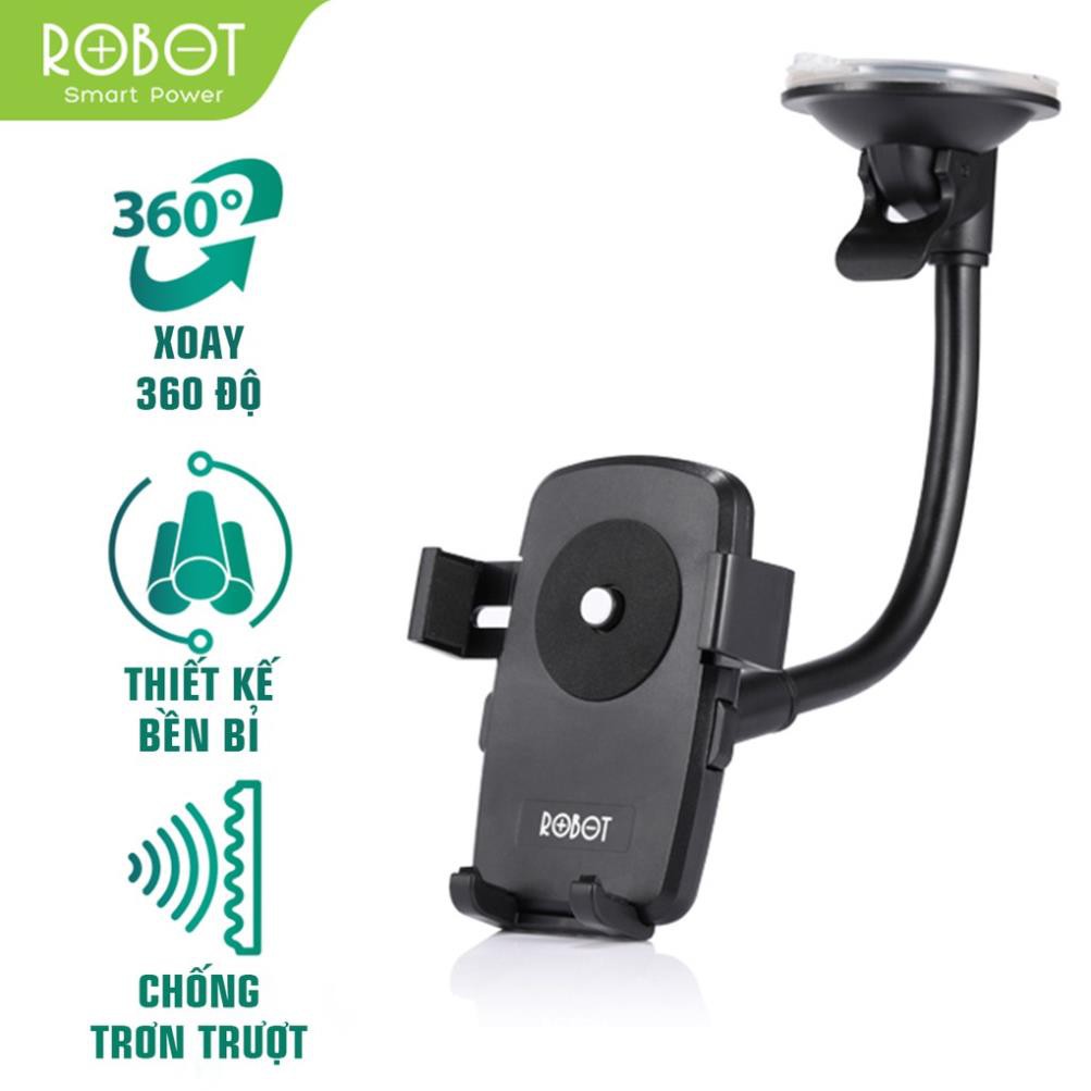 Gía Đỡ Điện Thoại Xe Ô Tô ROBOT RT-CH06 Phù Hợp Với Điện Thoại Màn Hình 4.0-6.0 Inch Có thể Xoay 360 độ Linh Hoạt