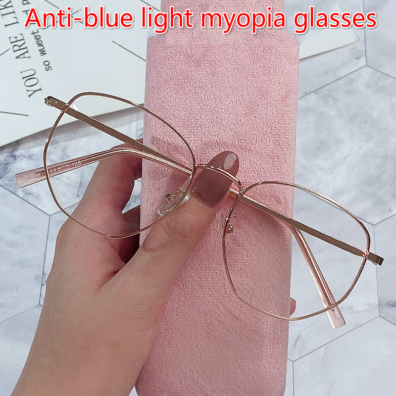 Mắt Kính Gọng Lớn Bằng Kim Loại Chống Ánh Sáng Xanh Phong Cách Hàn Quốc Thời Trang Cho Nữ