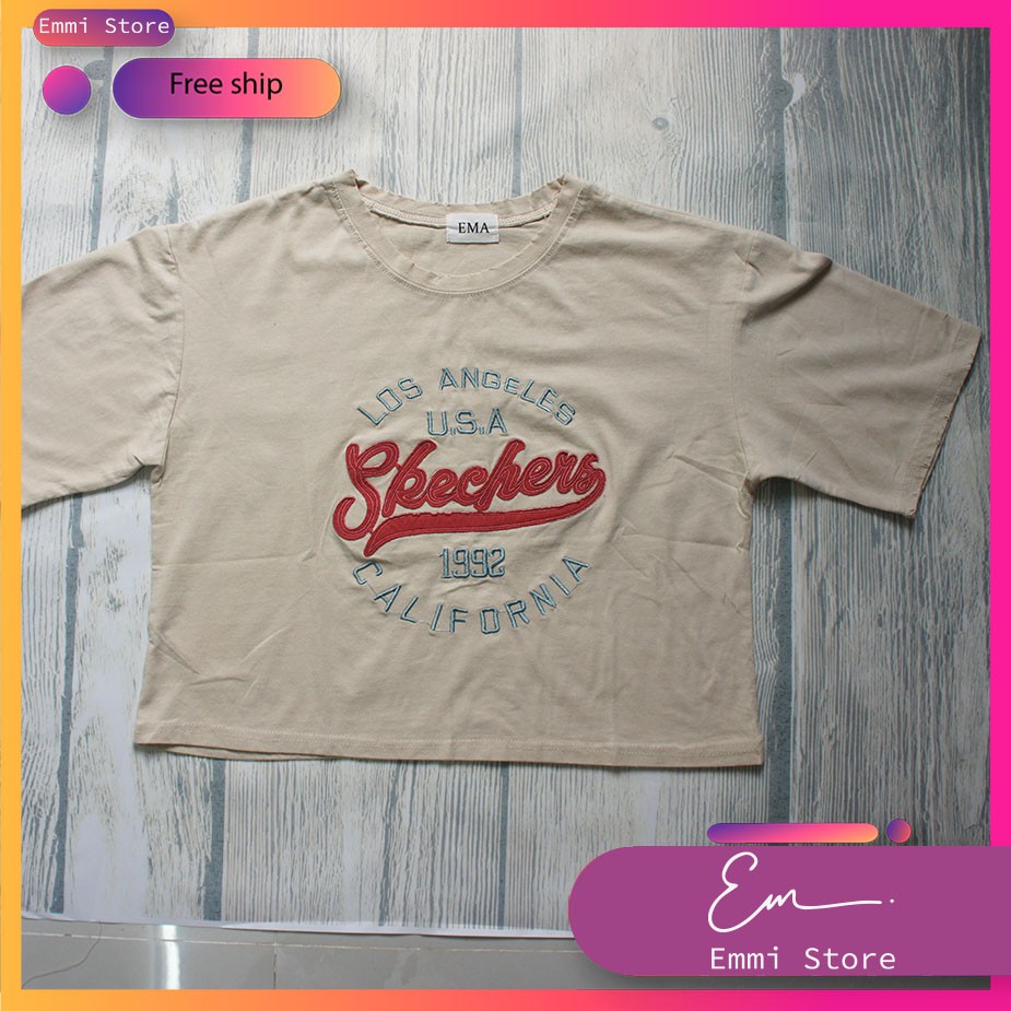 Áo Thun Nữ 💙 FREESHIP💙 Áo Croptop Ema Hàng Nhập QC Cao Cấp, Hình Thêu Đẹp, Siêu Yêu, Chuẩn Hàng Shop | BigBuy360 - bigbuy360.vn