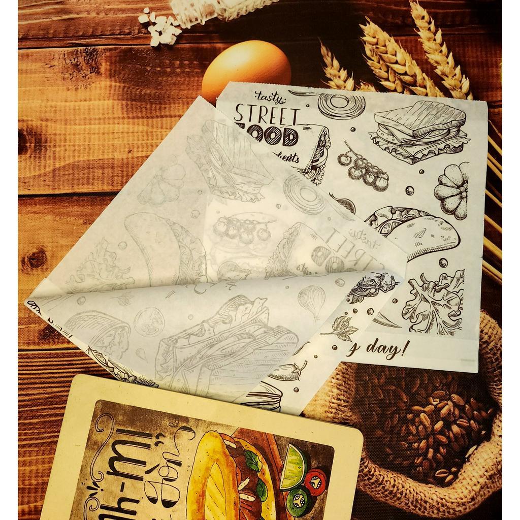 100 túi giấy tam giác khổ  20x 20cm gói Bánh mì Thổ Nhĩ Kỳ