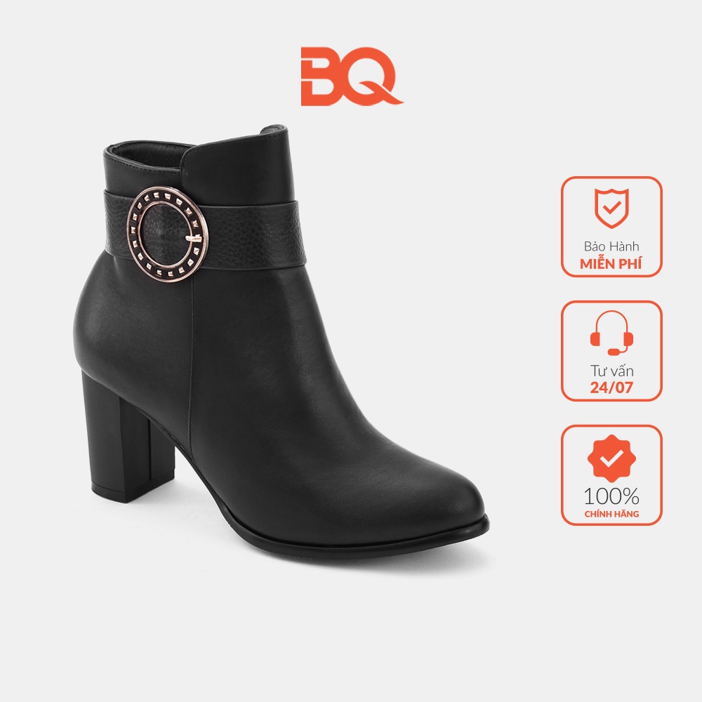 Giày boot nữ cao gót 5p cổ cao da thật BQ DHU-010
