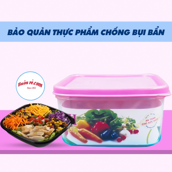 Bộ 3 hộp bảo quản thực phẩm Việt Nhật (6538) có nắp kín br01379