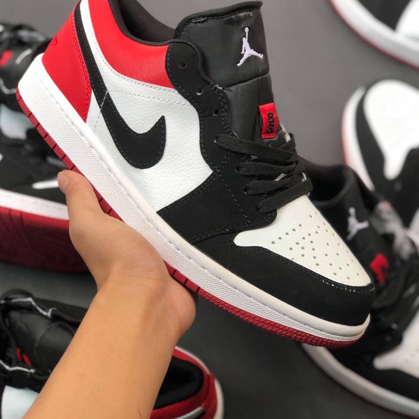 Giày Sneaker JD 1, jordan màu  đen đỏ thấp cổ nam nữ full box bill giày học sinh | BigBuy360 - bigbuy360.vn