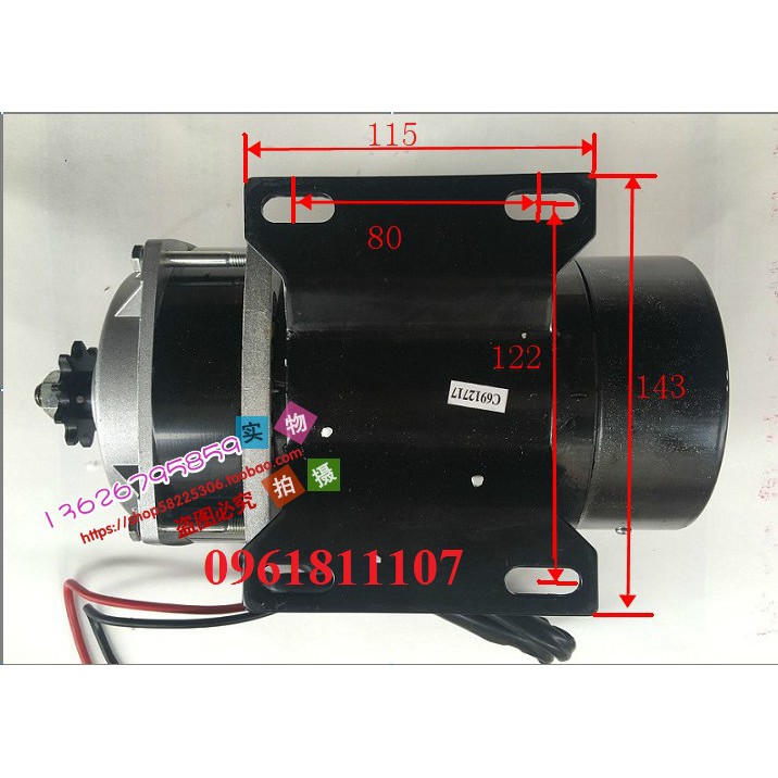 Motor giảm tốc 24V 650W có chổi than, động cơ giảm tốc 24V 650W, mô tơ giảm tốc 24V làm tời