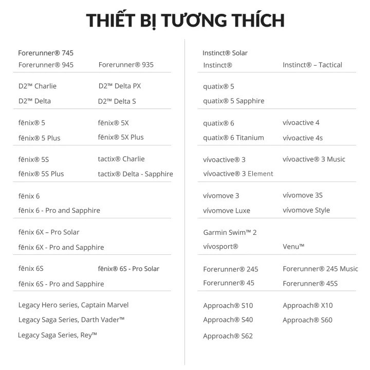 Cáp sạc USB cho đồng hồ Garmin Forerunner 745/945/935/245/45/45S Instinct Tactical/Tide/Solar Fenix 6S/6/6X