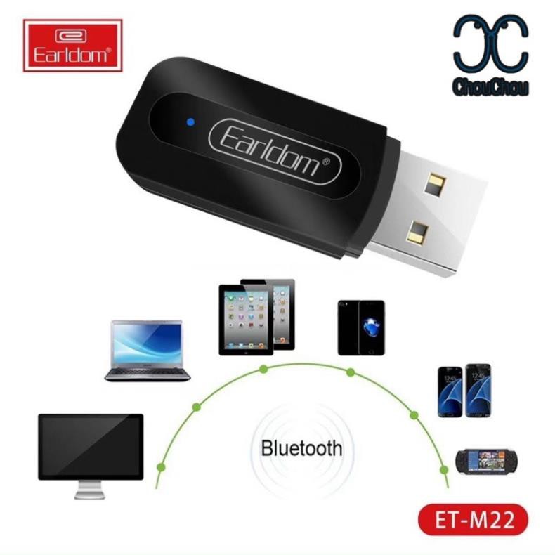 Đầu thu USB bluetooth music receiver tạo kết nối âm thanh Earldom M22 Bảo hành 6 tháng lỗi đổi mới