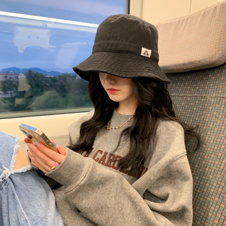 Mũ Bucket Cotton Chất Lượng Cao Màu Sắc Đơn Giản Thời Trang Xuân Hè Phong Cách Hàn Quốc Cho Nữ