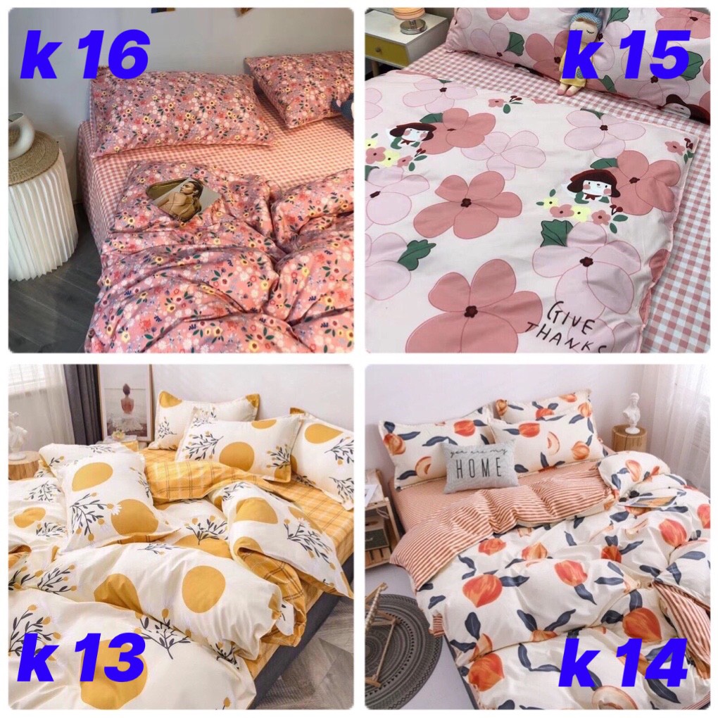Bộ chăn ga gối Cotton Poly M2T Bedding drap giường kẻ Hàn Quốc miễn phí bo chun ga giường bọc đệm | BigBuy360 - bigbuy360.vn