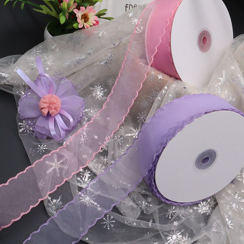 Ruy băng viền bèo  làm phụ kiện handmade