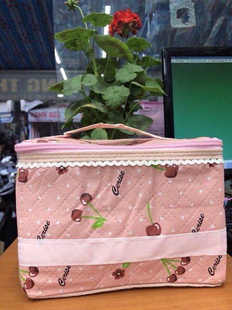 Túi đựng Mỹ phẩm hoạ tiết Cherry