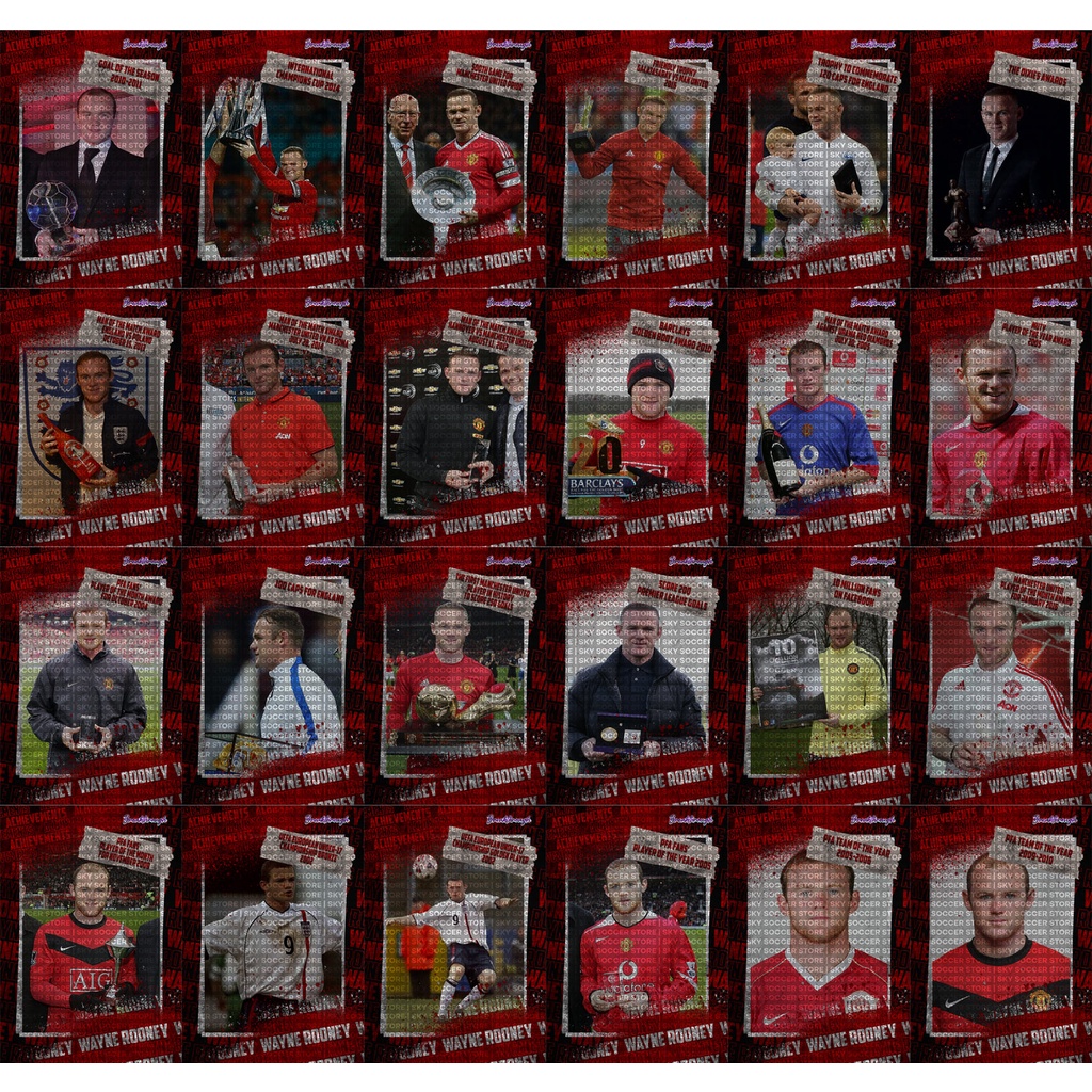 Bộ Thẻ Cầu Thủ Bóng Đá SKY Card Wayne Rooney | Sự nghiệp danh hiệu khoảnh khắc của Rooney Manchester United Quỷ đỏ Shrek