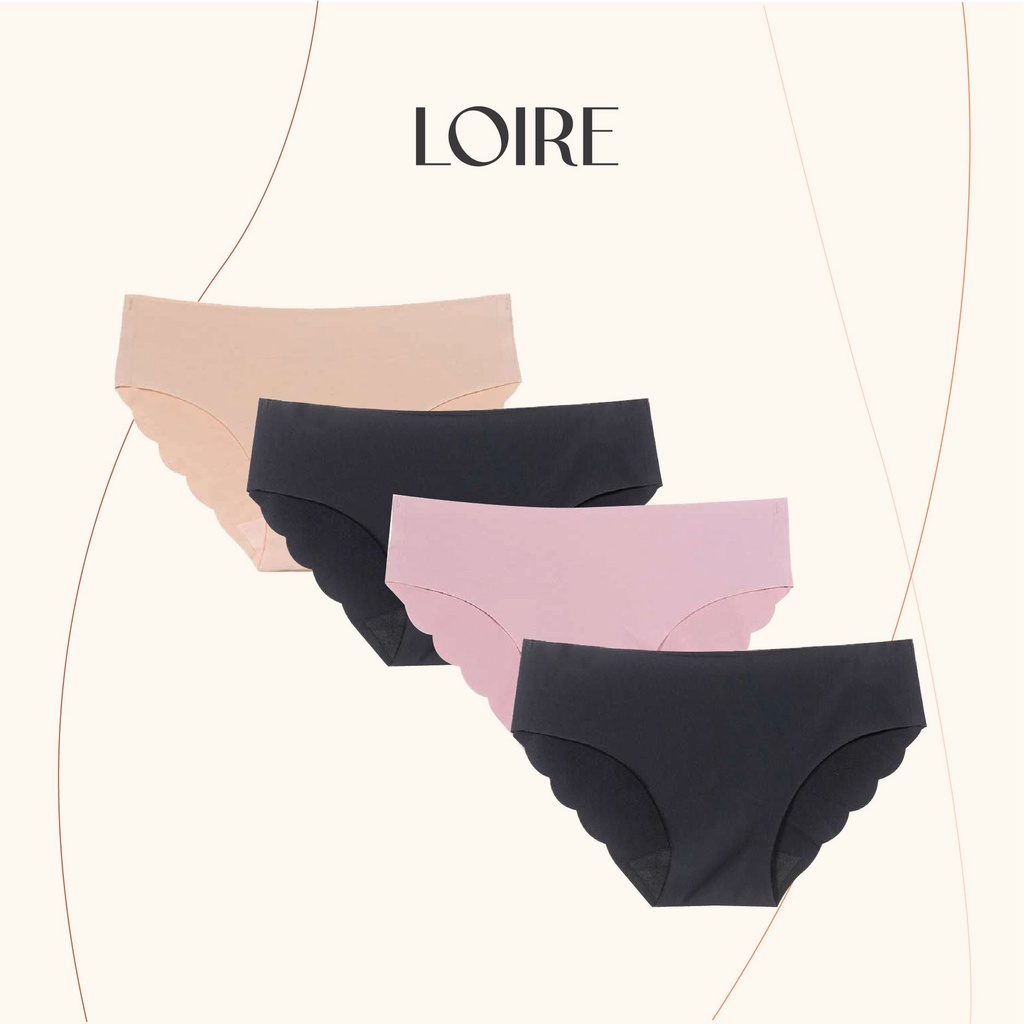 COMBO 4 Quần Lót Không Viền Không Đường May LOIRE QSD04 Chất Su Mỏng Nhẹ - Màu đen