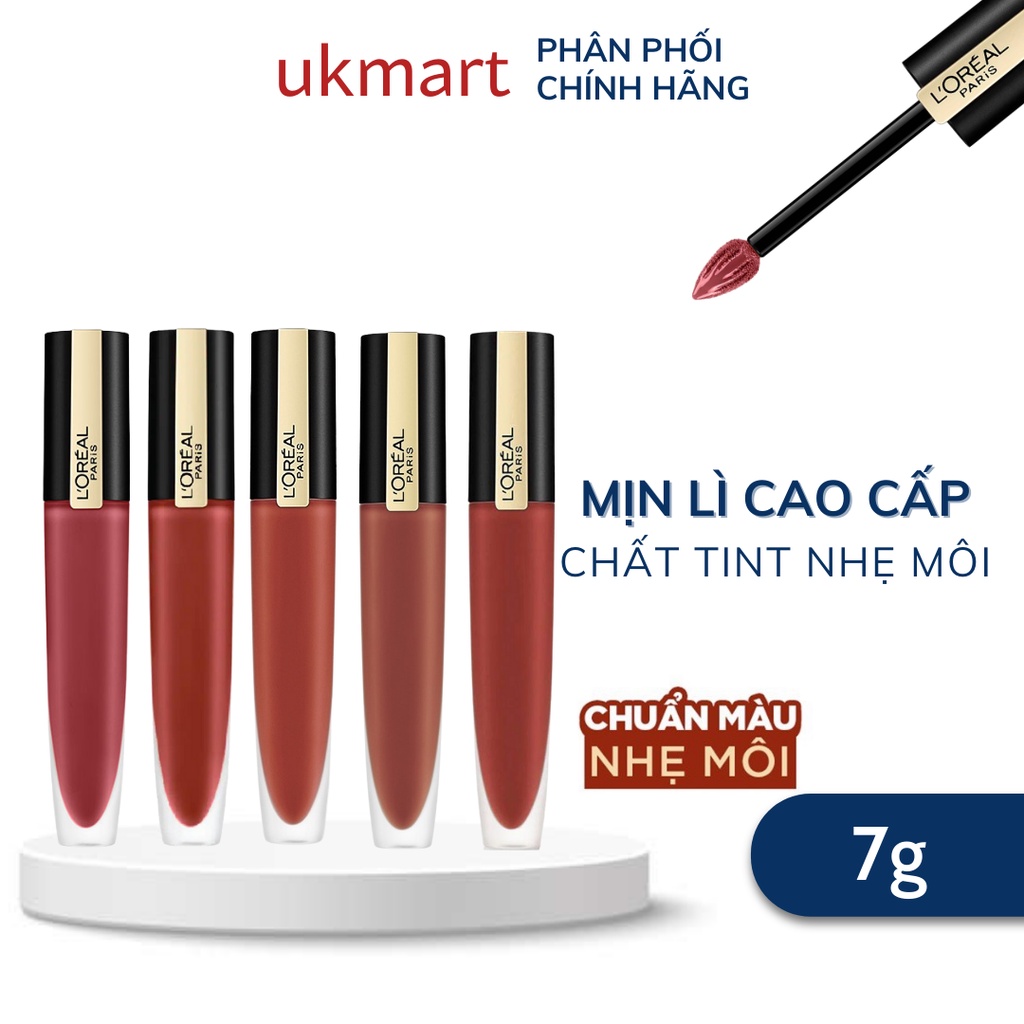 Son Kem Mịn Lì Cao Cấp L'Oreal Rouge Signature Matte Liquid Lipstick 7ml Quà Tặng Valentine