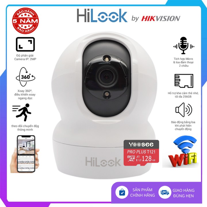Camera Wifi Hikvision HILOOK IPC-P220-D/W - đàm thoại 2 chiều -  Chống ngước sáng DWDR -Chất Lượng FullHD 1080P