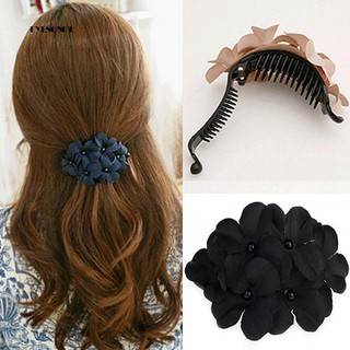 [Mã FASHIONCBT3 giảm 20k đơn 50k] Kẹp tóc kiểu dáng hoa đính hạt dễ thương màu sắc thanh lịch 7.7cm