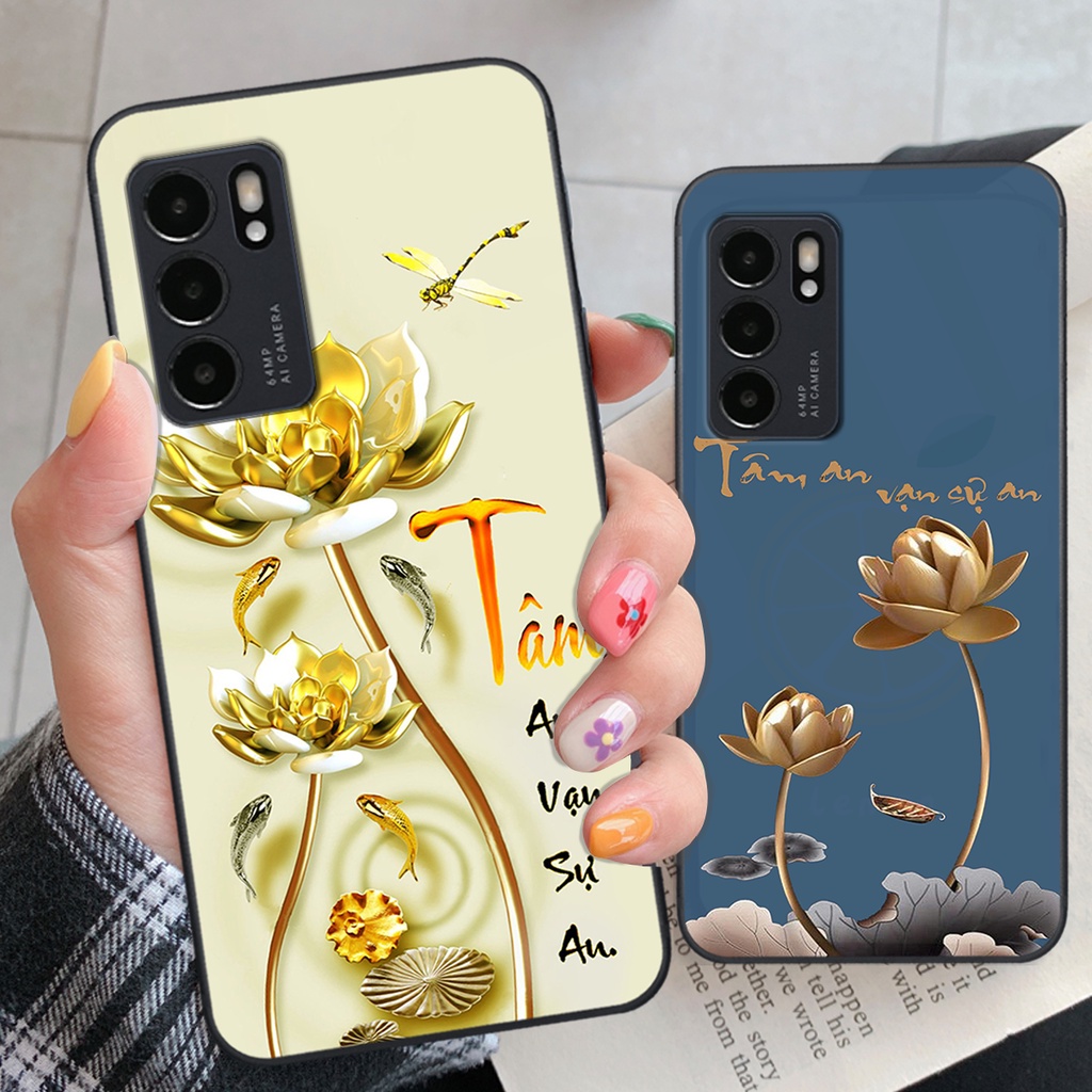 Ốp lưng Oppo Reno 6 / Reno 6Z 5G in hình cha mẹ - vợ chồng- chữ thư pháp Tâm, nhẫn, phúc lộc thọ cực đẹp và ý nghĩa
