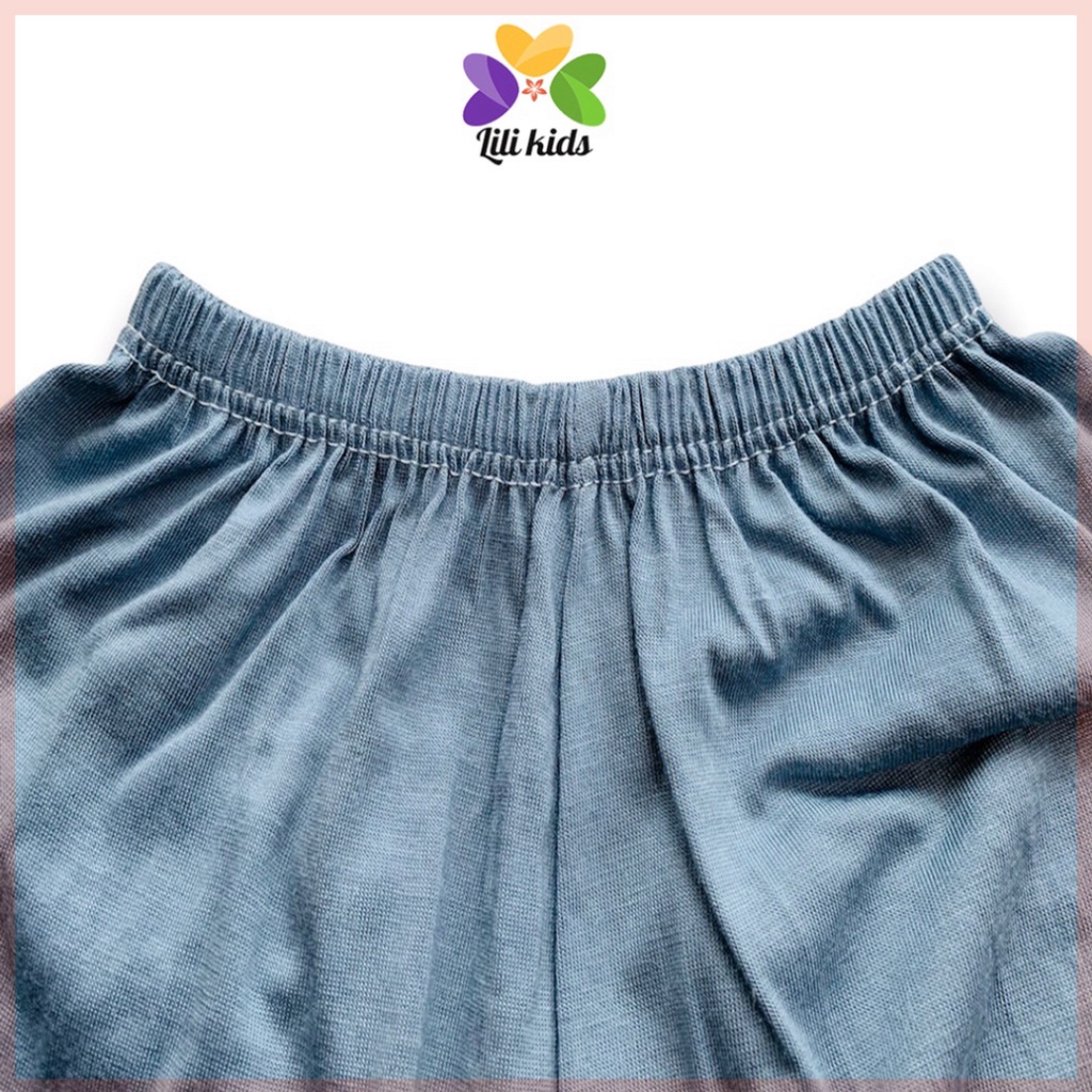 Quần đùi cho bé LILIKIDS màu xanh đậm chất thun lạnh thông hơi mềm mịn QC04.2
