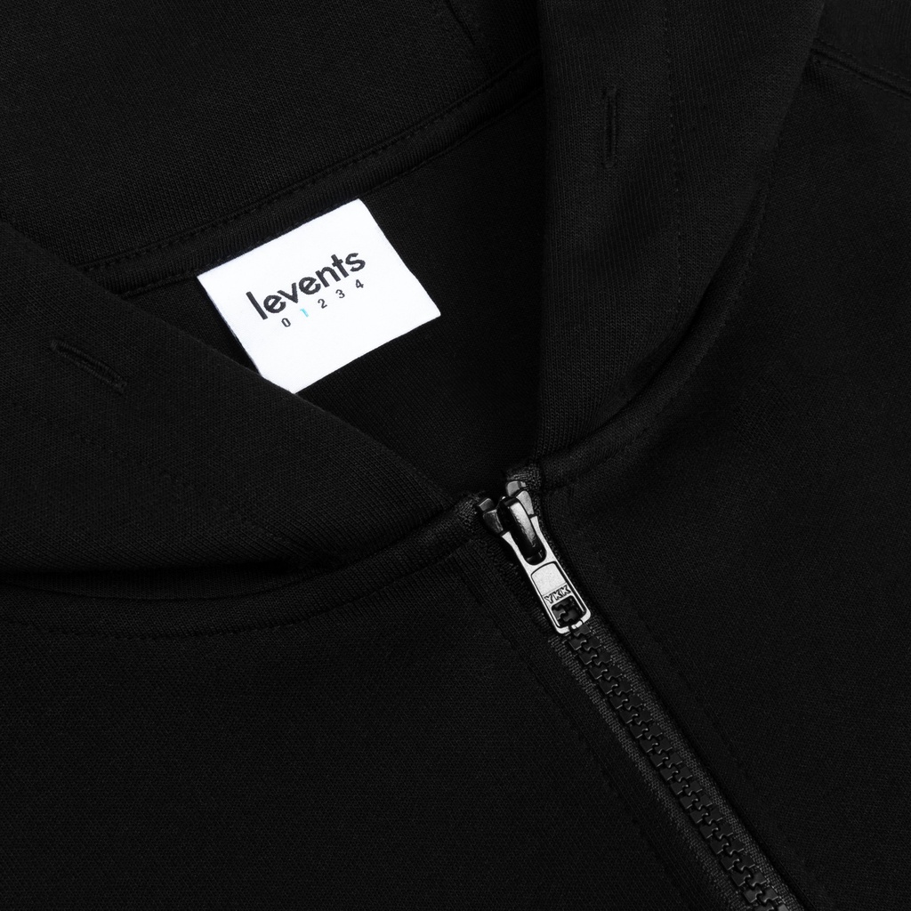 Áo hoodie zipper LEVENTS basic/ Black