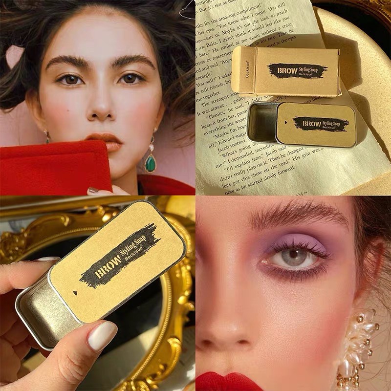 Sáp Vuốt Tạo Kiểu Lông Mày KISS BEAUTY Tặng Kèm Cọ Keo Định Hình Lông Dưỡng Lông Mày Mọc Nhanh