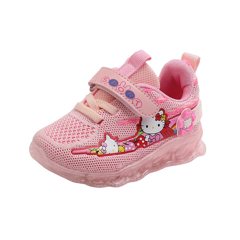 Giày Thể Thao Hello Kitty Có Đèn Led Cho Bé Size 22-31