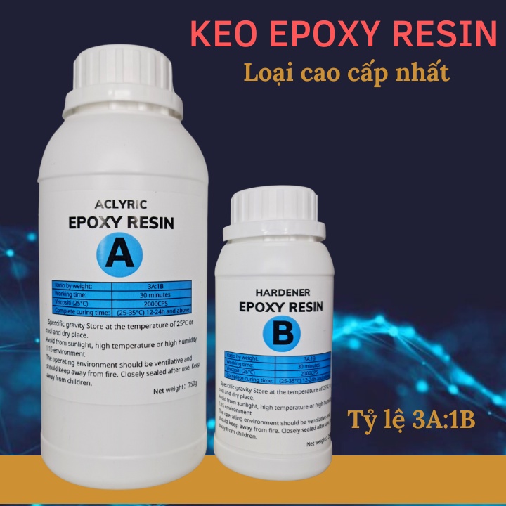 Keo Epoxy Resin cao cấp nhập khẩu, cứng và trong suốt như pha lê