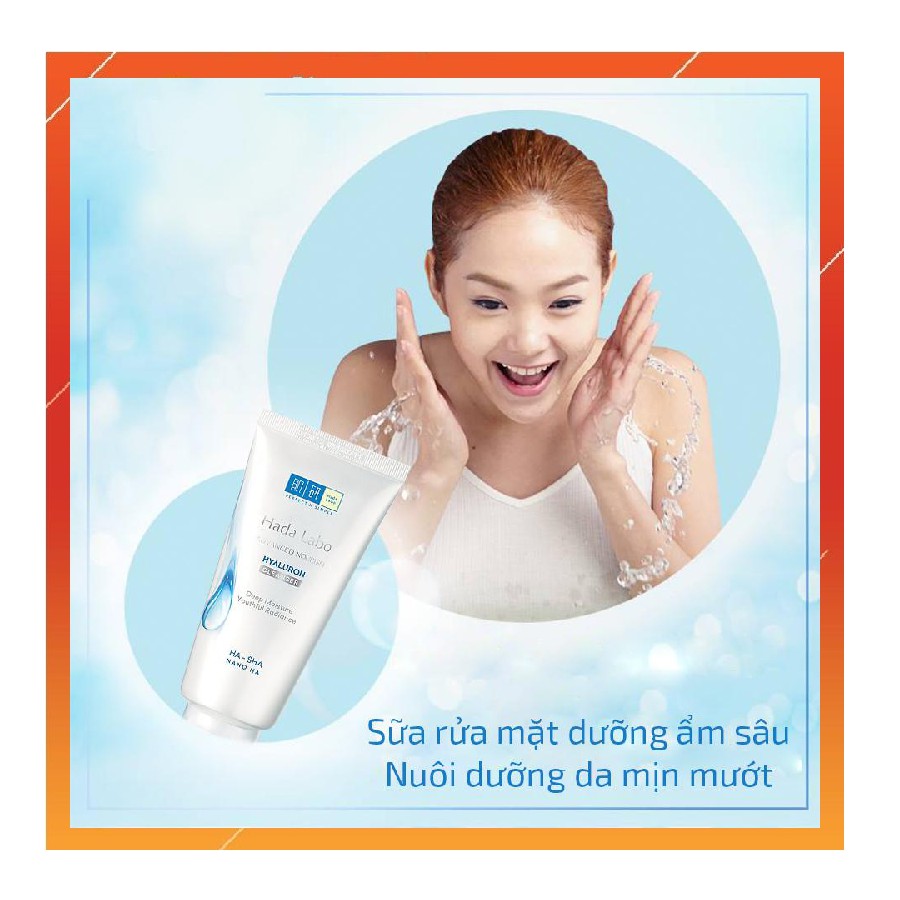 Kem Rửa Mặt [ SẢN PHẨM CHÍNH HÃNG ] Kem Rửa Mặt Dưỡng Ẩm Tối Ưu Hada Labo Advanced Nourish Hyaluron Cleanser - Tuýt 80g