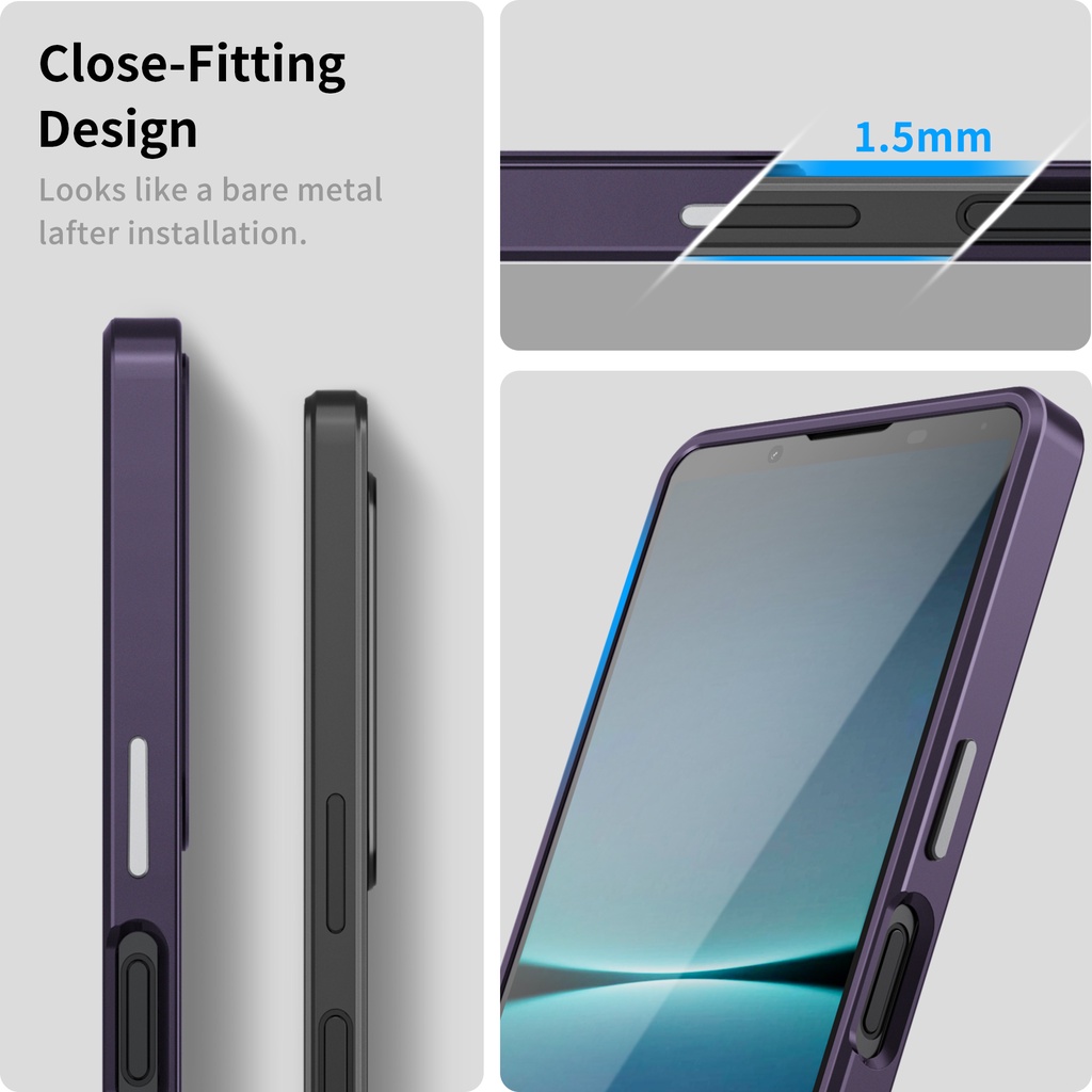 Ốp Điện Thoại Khung Hợp Kim Nhôm Màu Đen Bảo Vệ 360 Độ Cho Sony Xperia 1 IV
